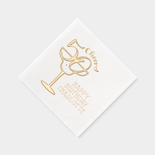 50e verjaardag Cheers Vijftig verjaardag gepersona Folie Servetten (Rechts)