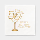 50e verjaardag Cheers Vijftig verjaardag gepersona Folie Servetten (Voorkant)