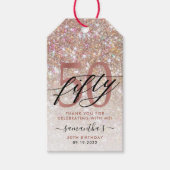 50e verjaardag Chic Glitter Ombre Dank u Cadeaulabel (Voorkant)