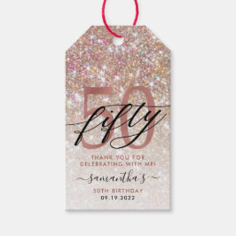 50e verjaardag Chic Glitter Ombre Dank u Cadeaulabel