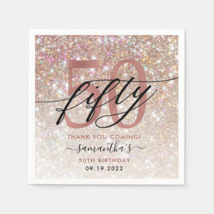 50e verjaardag Chic Glitter Ombre Dank u Servet