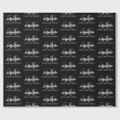 50e verjaardag Chic Zwart-wit Custom Cadeaupapier (Vlak)