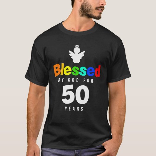 50e verjaardag Christelijk cadeau van God voor 50 T-shirt (Voorkant)
