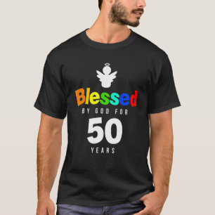 50e verjaardag Christelijk door God gevleid voor 5 T-shirt