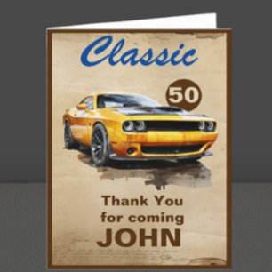 50e verjaardag Classic Muscle Car Kaart