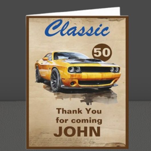 50e verjaardag Classic Muscle Car Kaart