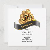 50e verjaardag Cocktails ballonnen Kaart (Achterkant)