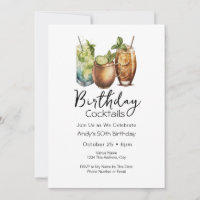 50e verjaardag cocktails Casual uitnodiging