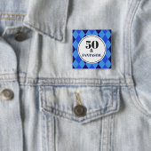 50e verjaardag Cool Blue Fantastic Vierkante Button 5,1 Cm (In situ)