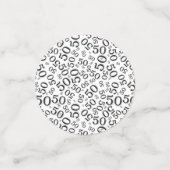 50e verjaardag Cool Number Pattern Zwart-wit Confetti (Kleine voorkant)