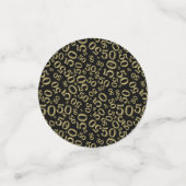 50e verjaardag Cool nummer Patroon Goud en Zwart Confetti (Kleine voorkant)