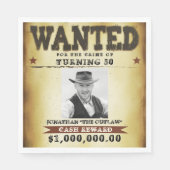 50e verjaardag Cowboy Theme Gezocht Poster Servet (Voorkant)
