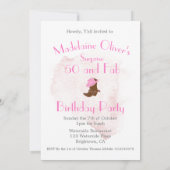 50e verjaardag Cowboy Western Pink Party Kaart (Achterkant)