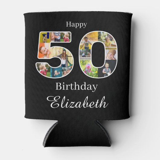 50e verjaardag Creëer Uw eigen multi-foto Blikjeskoeler (Voorkant)