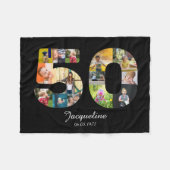 50e verjaardag Creëer Uw eigen multi-foto Fleece Deken (Voorkant (Horizontaal))