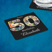 50e verjaardag Creëer Uw eigen multi-foto Kartonnen Onderzetters