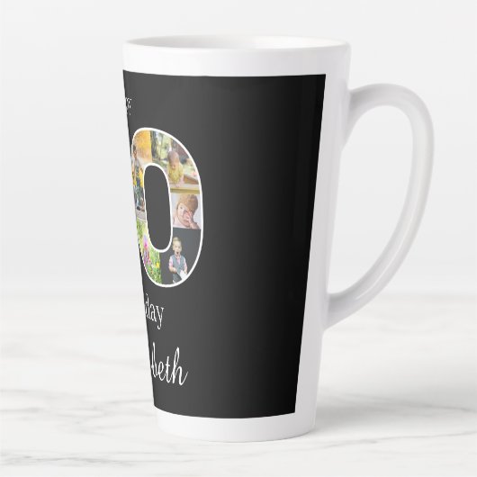 50e verjaardag Creëer Uw eigen multi-foto Latte Mok (Rechts)