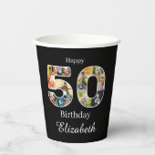 50e verjaardag Creëer Uw eigen multi-foto Papieren Bekers (Voorkant)