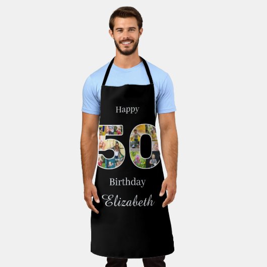 50e verjaardag Creëer Uw eigen multi-foto Schort (Gedragen)
