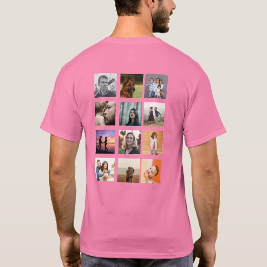 50e verjaardag Creëer Uw eigen multi-foto T-shirt (Achterkant)