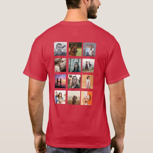 50e verjaardag Creëer Uw eigen multi-foto T-shirt (Achterkant)