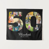 50e verjaardag Creëer Uw eigen multi-foto Wandkleed (Voorkant (horizontaal))