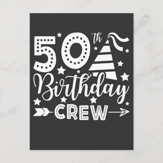 50e verjaardag Crew 50 Feest Crew Briefkaart (Voorkant)