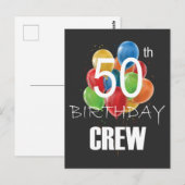50e verjaardag crew 50 feest crew groep briefkaart (Voorkant / Achterkant)