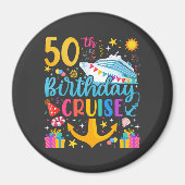 50e verjaardag Cruise B-Day Party Circle Magneet (Voorkant)