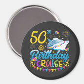 50e verjaardag Cruise B-Day Party Circle Magneet (Voorkant / Achterkant)