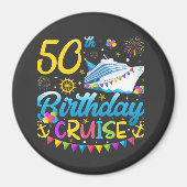 50e verjaardag Cruise B-Day Party Circle Magneet (Voorkant)