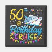 50e verjaardag Cruise B-Day Party Square Magneet (Voorkant)