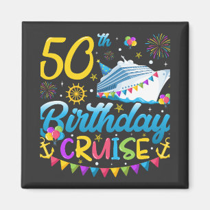 50e verjaardag Cruise B-Day Party Square Magneet