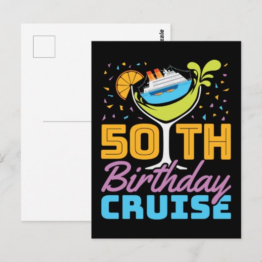 50e verjaardag Cruise Briefkaart (Voorkant / Achterkant)