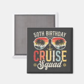 50E Verjaardag Cruise Squad Familie Matching Squar Magneet (Voorkant / Achterkant)