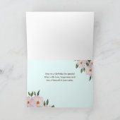 50e Verjaardag Custom Waterverf Rozen Strepen Kaart (Binnen)