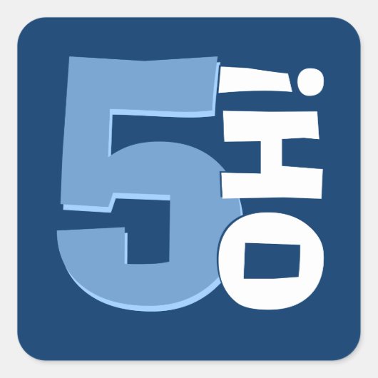 50e verjaardag Custom Year Navy en Baby Blue Vierkante Sticker (Voorkant)