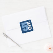 50e verjaardag Custom Year Navy en Baby Blue Vierkante Sticker (Envelop)