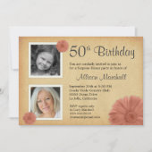 50e verjaardag  Daisy 2 Foto nodigt uit Kaart (Voorkant)