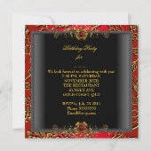 50e verjaardag Damask Red Gold Black Kaart (Achterkant)