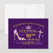 50e verjaardag, dames, christelijk briefkaart (Voorkant / Achterkant)