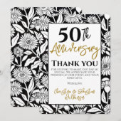 50e verjaardag Dank je Minimalistische Zonnebloem Bedankkaart (Voorkant / Achterkant)