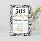 50e verjaardag Dank je Minimalistische Zonnebloem Bedankkaart (Staand voorkant)