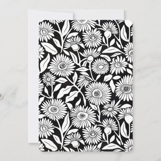 50e verjaardag Dank je Minimalistische Zonnebloem Bedankkaart (Achterkant)