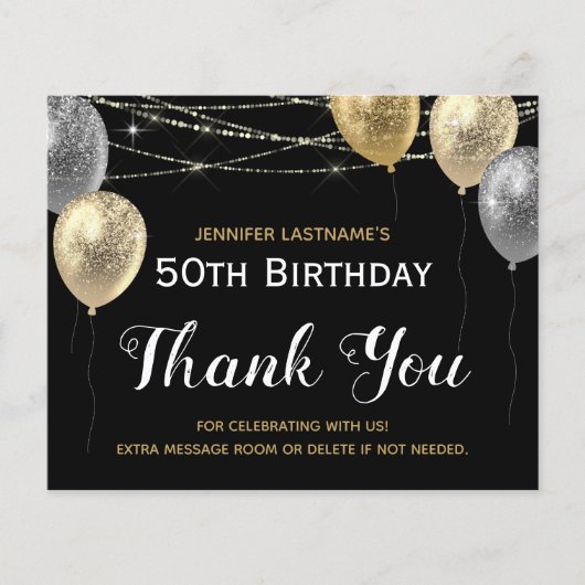 50e verjaardag Dank u wel (Voorkant)