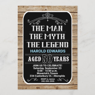 50e verjaardag De man De mythe De legende Vet Kaart