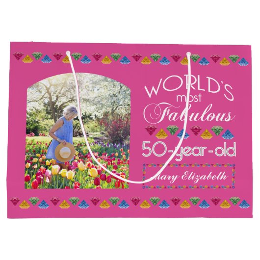 50e verjaardag De meest verbluffende Pareltjes Roz Groot Cadeauzakje (Achterkant)