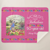 50e verjaardag De meest verbluffende Pareltjes Roz Sherpa Deken (Voorkant (horizontaal))