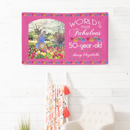 50e verjaardag De meest verbluffende Pareltjes Roz Spandoek (Insitu)