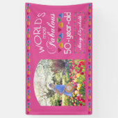 50e verjaardag De meest verbluffende Pareltjes Roz Spandoek (Verticaal)